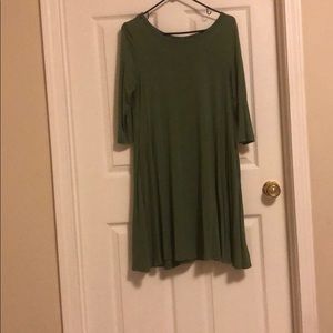 Green knit dress